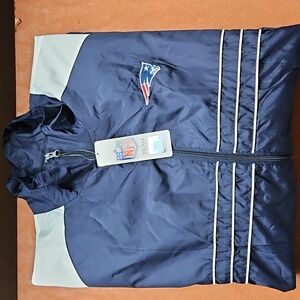 NE Patriots NFL Team Full Zip Windbreaker, Size XL, NWT